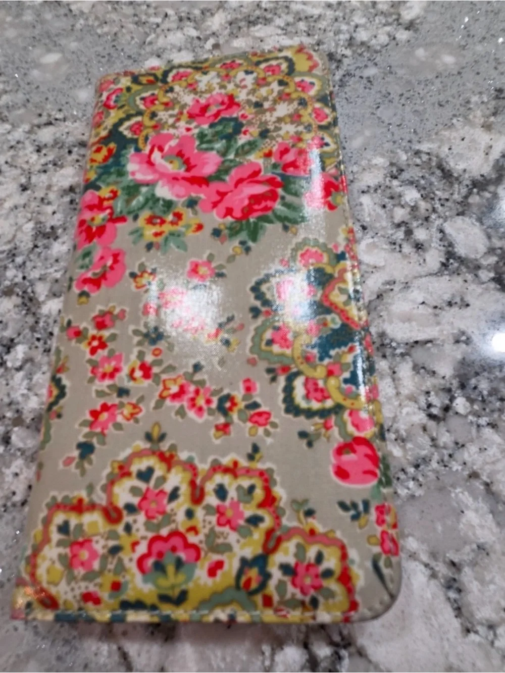 Cath Kidston Floral Coated Canvas Glasses Pouch - Pink & Green